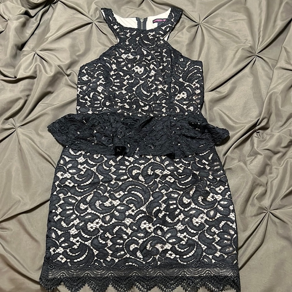 Black lace cocktail dress